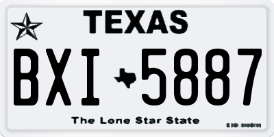 TX license plate BXI5887