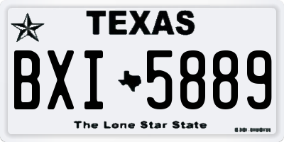 TX license plate BXI5889