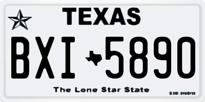 TX license plate BXI5890