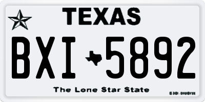 TX license plate BXI5892