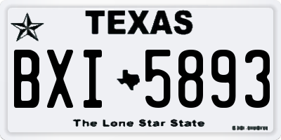 TX license plate BXI5893