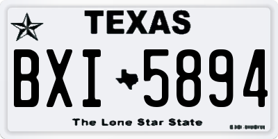 TX license plate BXI5894