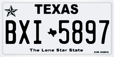 TX license plate BXI5897