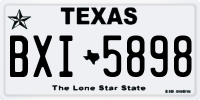 TX license plate BXI5898