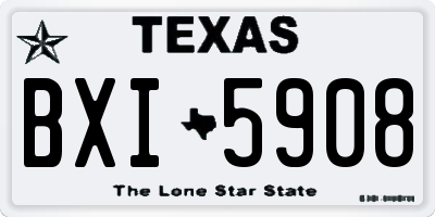 TX license plate BXI5908