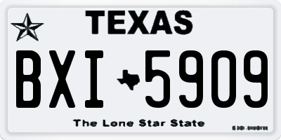 TX license plate BXI5909