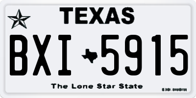 TX license plate BXI5915