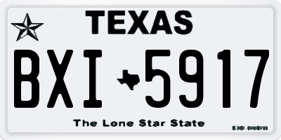 TX license plate BXI5917