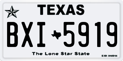 TX license plate BXI5919