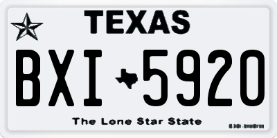TX license plate BXI5920