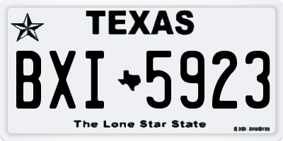 TX license plate BXI5923