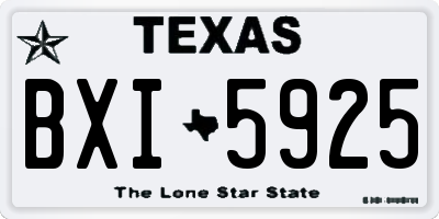 TX license plate BXI5925