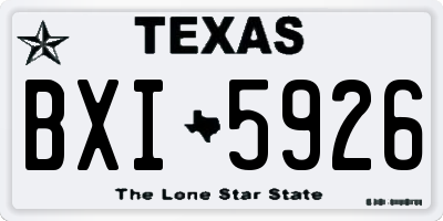 TX license plate BXI5926