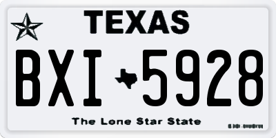 TX license plate BXI5928