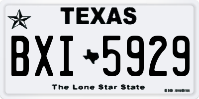 TX license plate BXI5929