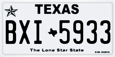 TX license plate BXI5933
