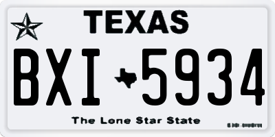TX license plate BXI5934