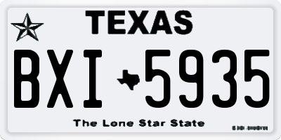 TX license plate BXI5935