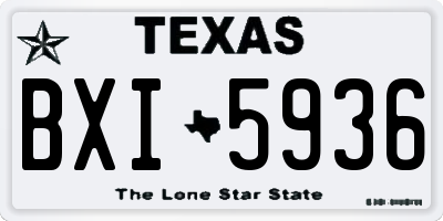 TX license plate BXI5936