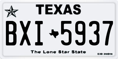 TX license plate BXI5937