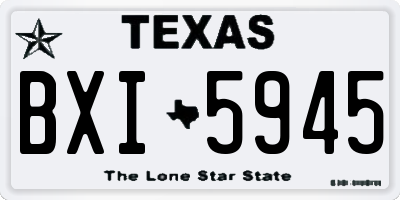 TX license plate BXI5945