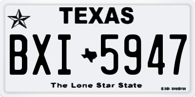 TX license plate BXI5947