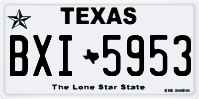 TX license plate BXI5953