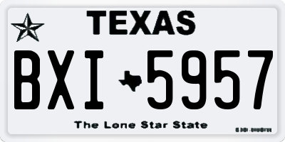 TX license plate BXI5957