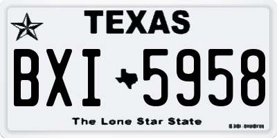 TX license plate BXI5958