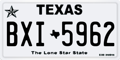 TX license plate BXI5962