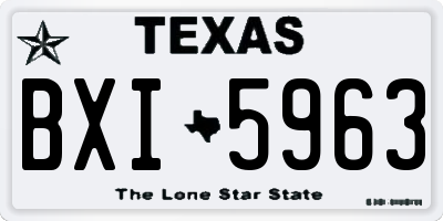 TX license plate BXI5963