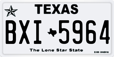 TX license plate BXI5964