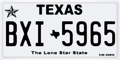 TX license plate BXI5965