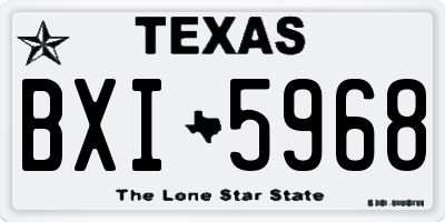 TX license plate BXI5968