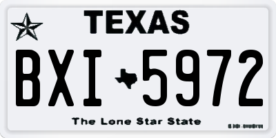 TX license plate BXI5972