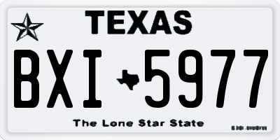 TX license plate BXI5977
