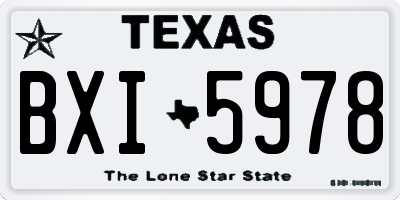 TX license plate BXI5978