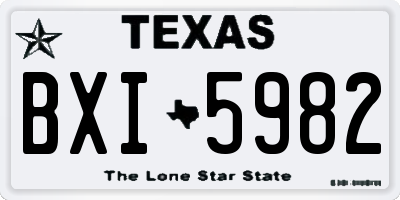 TX license plate BXI5982