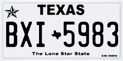TX license plate BXI5983