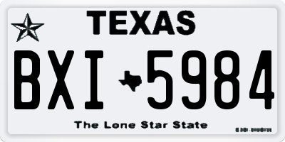 TX license plate BXI5984
