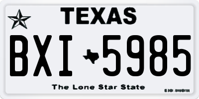 TX license plate BXI5985