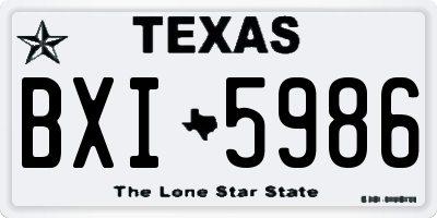 TX license plate BXI5986