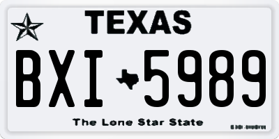 TX license plate BXI5989