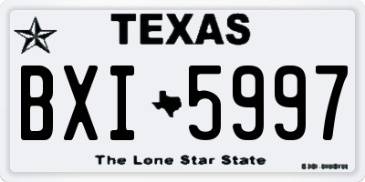 TX license plate BXI5997