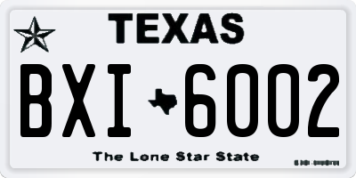 TX license plate BXI6002