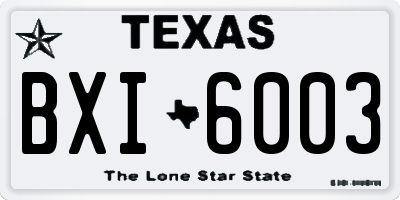 TX license plate BXI6003