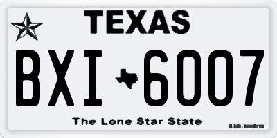 TX license plate BXI6007