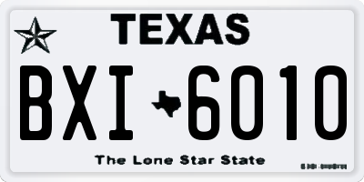 TX license plate BXI6010