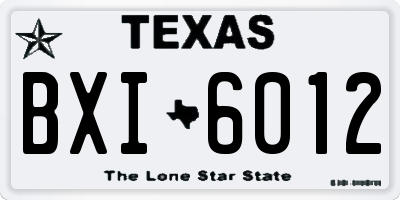TX license plate BXI6012
