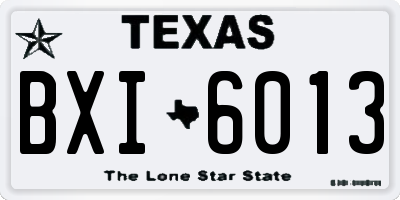 TX license plate BXI6013